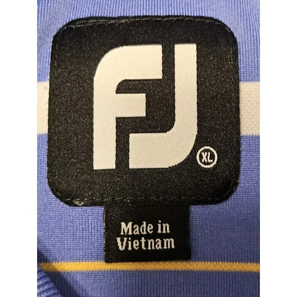 FootJoy FJ Short Sleeve Golf Polo Shirt Blue/White Striped Men’s Size XL